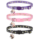 VKPETFR collar Moon&Star ajustable 8-12 pulgadas, comodidad diaria para gatos.