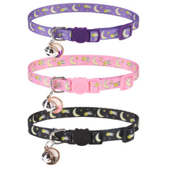 VKPETFR collar Moon&Star ajustable 8-12 pulgadas, comodidad diaria para gatos.