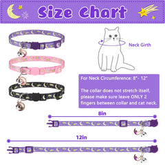 VKPETFR collar Moon&Star con cascabel melódico para localizar al gato.