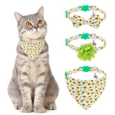 VKPETFR collar gatos girasol con cascabel para localizar al felino fácilmente.