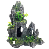 VMCN decoración acuario roca montaña vista, paisaje natural y refugio
