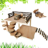 VolksRose plataforma-madera-hamster, ideal para trepar y explorar con seguridad.