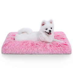 Vonabem cama para perro pequeño rosa en terciopelo, ideal para descanso suave.