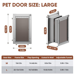Puerta VOSOIR en aleación aluminio, resistencia a la corrosión para uso interior y exterior.