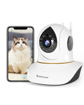 VSTARCAM cámara interactiva para mascotas con antenas duales y conexión estable.
