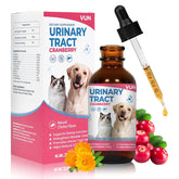 Botella de VUN con gotero para cuidado urinario de perros y gatos.