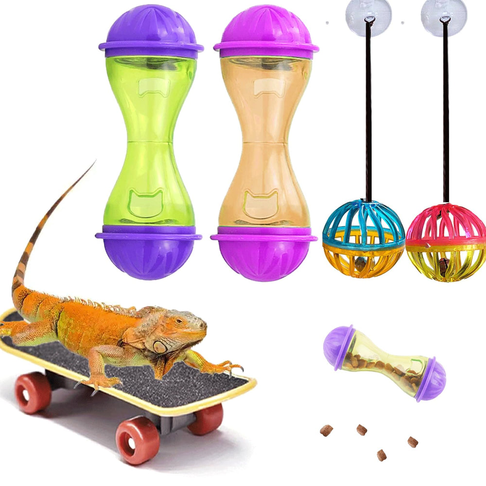 VZqola tabla de skate para terrario, juguete interactivo para reptiles