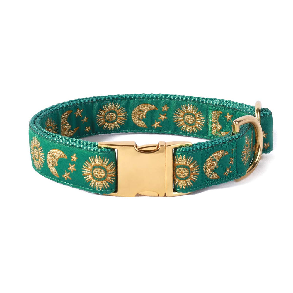 Collar waaag para perro con diseño lunar, ideal para paseos elegantes y seguros.