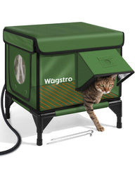 Casa Wagstro para gatos calefactable exterior, calor rápido y cómodo al aire libre
