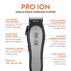 Wahl Pro Ion Pet: cuchilla ajustable para longitudes 30-15-10