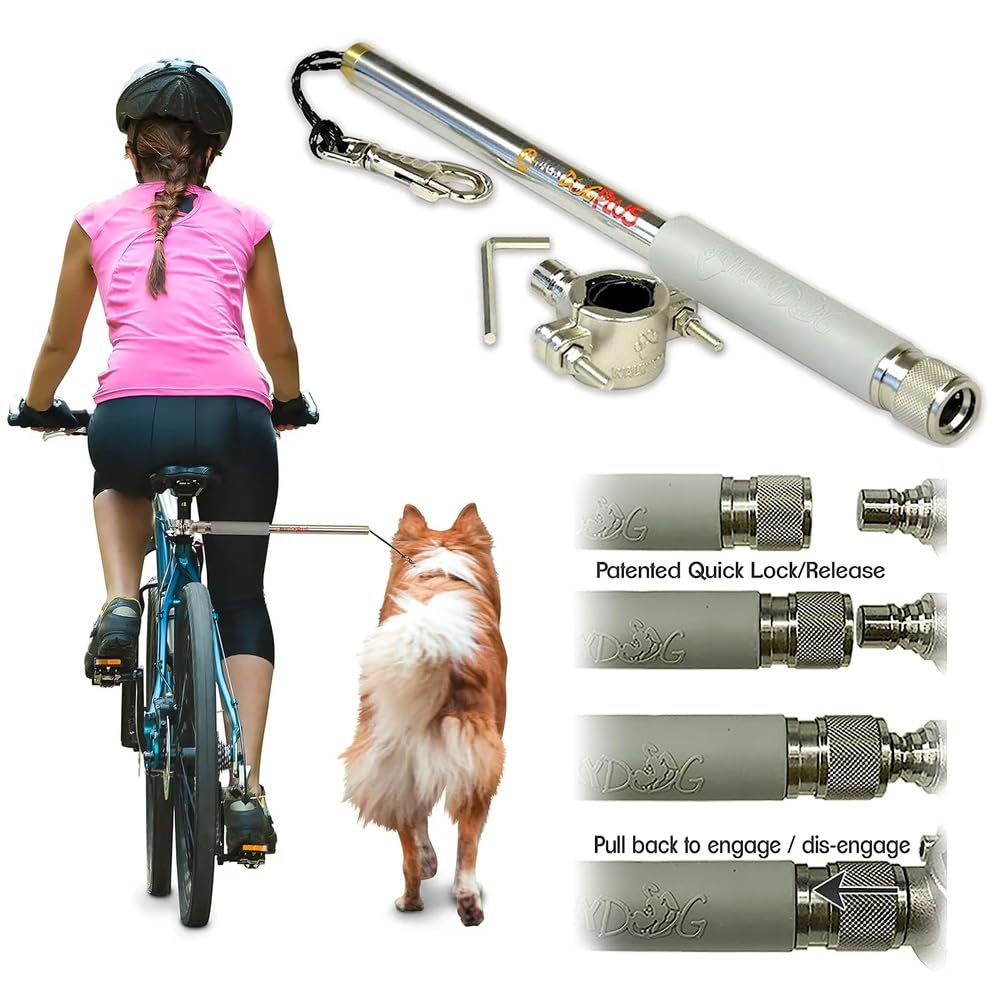 Walky Dog Plus con correa para bici para paseos cercanos y controlados.