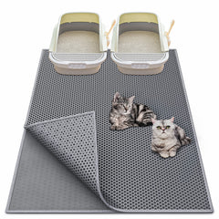Alfombra Waretary para arena de gato, vista frontal, captura partículas y reduce desorden.