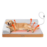 WARKEY cama para perro calentada con almohadilla caliente, confort cálido para días fríos.
