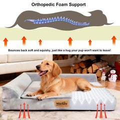 Cama WARKEY para perros medianos: refuerzo ergonómico para cuello y cabeza