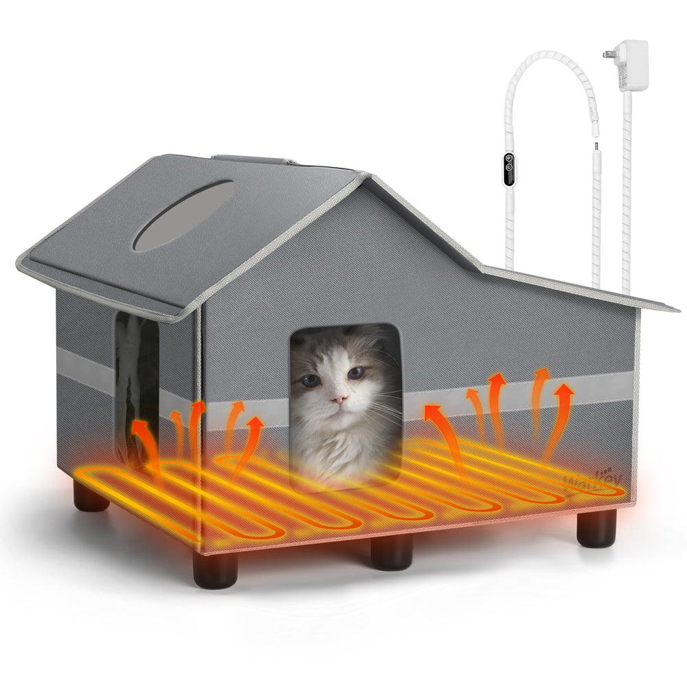 WARKEY casa-gato-exterior-caliente: refugio cómodo para gatos al aire libre.