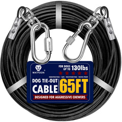Watfoon cable de acero 65ft para patio, seguridad y libertad al aire libre.