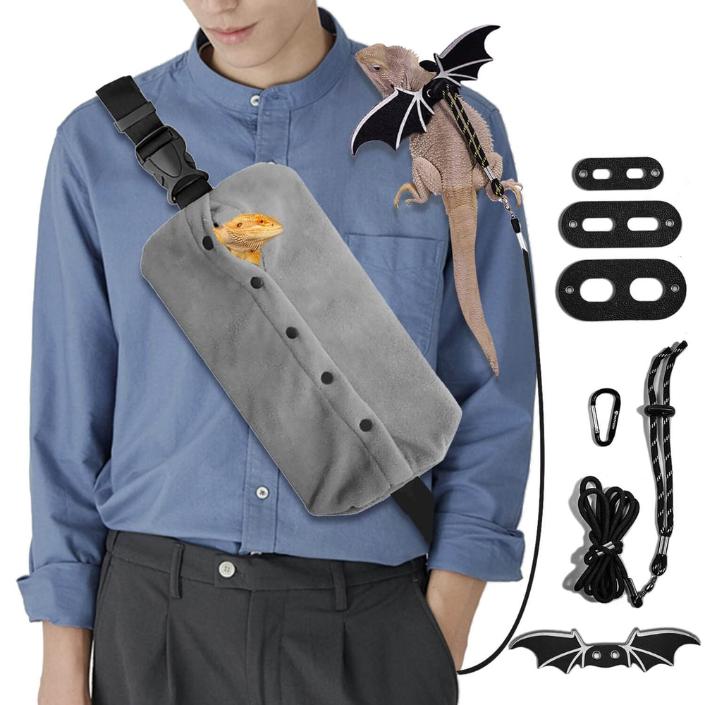 WATFOON portador-bandolera lagarto gris XL para caminatas seguras