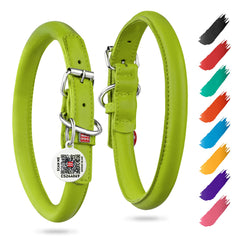 WAUDOG collar de cuero enrollado suave para perros, cómodo para paseos diarios.