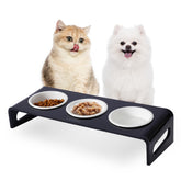 WBHONGHUI cuencos inclinados de 3 platos para mascotas, postura cómoda al comer.