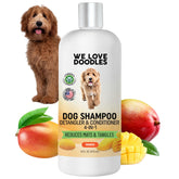 We Love Doodles champú en botella mango, aroma fresco para el baño del perro.