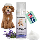 We Love Doodles champú sin agua en botella lavanda para limpieza rápida