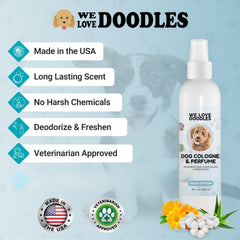 We Love Doodles Cologne para perros, olor largo, mantiene la frescura todo el día.