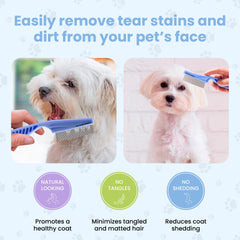 We Love Doodles: eliminación de manchas de lágrimas con peine de metal.