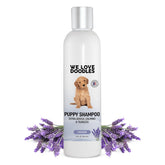 We Love Doodles Puppy Shampoo botella frontal con lavanda suave para relajación durante el baño