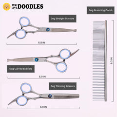 We Love Doodles tijeras de corte curvo para contouring suave y seguro.