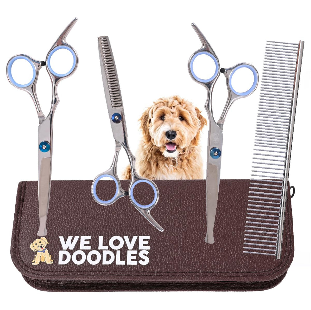 We Love Doodles tijeras de corte rectas para grooming, precisión y acabado profesional.