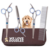 We Love Doodles tijeras de corte rectas para grooming, precisión y acabado profesional.