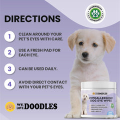 We Love Doodles toallitas oculares para uso diario en perros