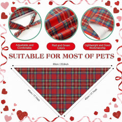 Bandanas Weewooday para perro, diseño a cuadros mixto, combina con otros accesorios.