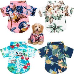 Weewooday camiseta para perro hawaiano floral, ideal para paseos veraniegos.