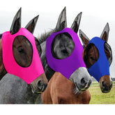 Weewooday máscara para caballos, vista frontal, protección contra insectos y visión clara.
