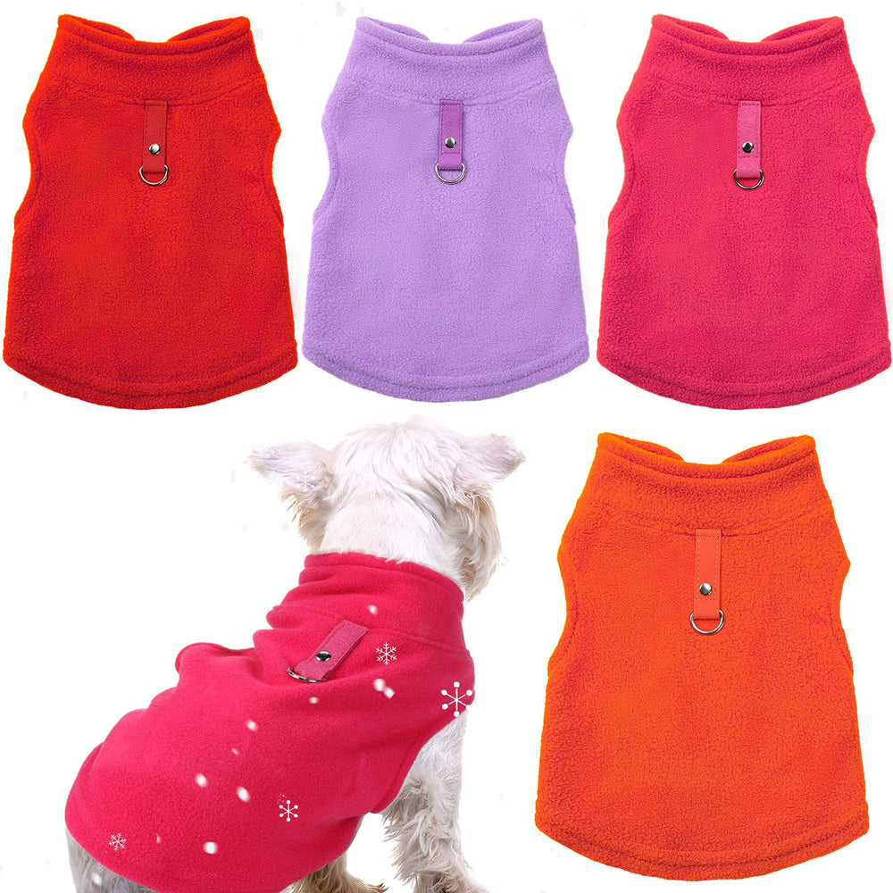Sudadera para perro Weewooday con aro de correa para inviernos cálidos