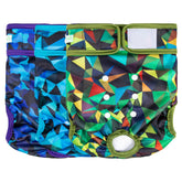 Pañales Wegreeco para perros con diseño abstracto geométrico azul, cómodo.