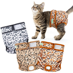 Pañales Weggreeco para gatos con ajuste de cintura para mayor comodidad y evitar filtraciones.
