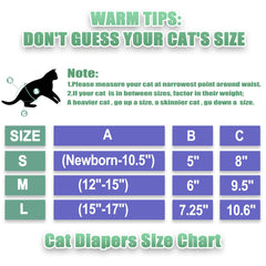 Pañales Weggreeco para gatos con clips de ajuste para un mejor confort.