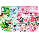 Pañales Wegreeco femeninos con estampado floral rosa, suave y cómodo para paseos.