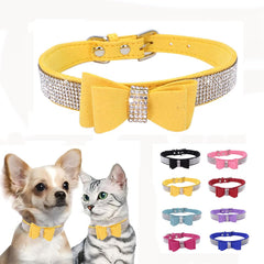 WeimoMonkey collar-perro-diamante-amarillo, ideal para paseos visibles y elegantes.