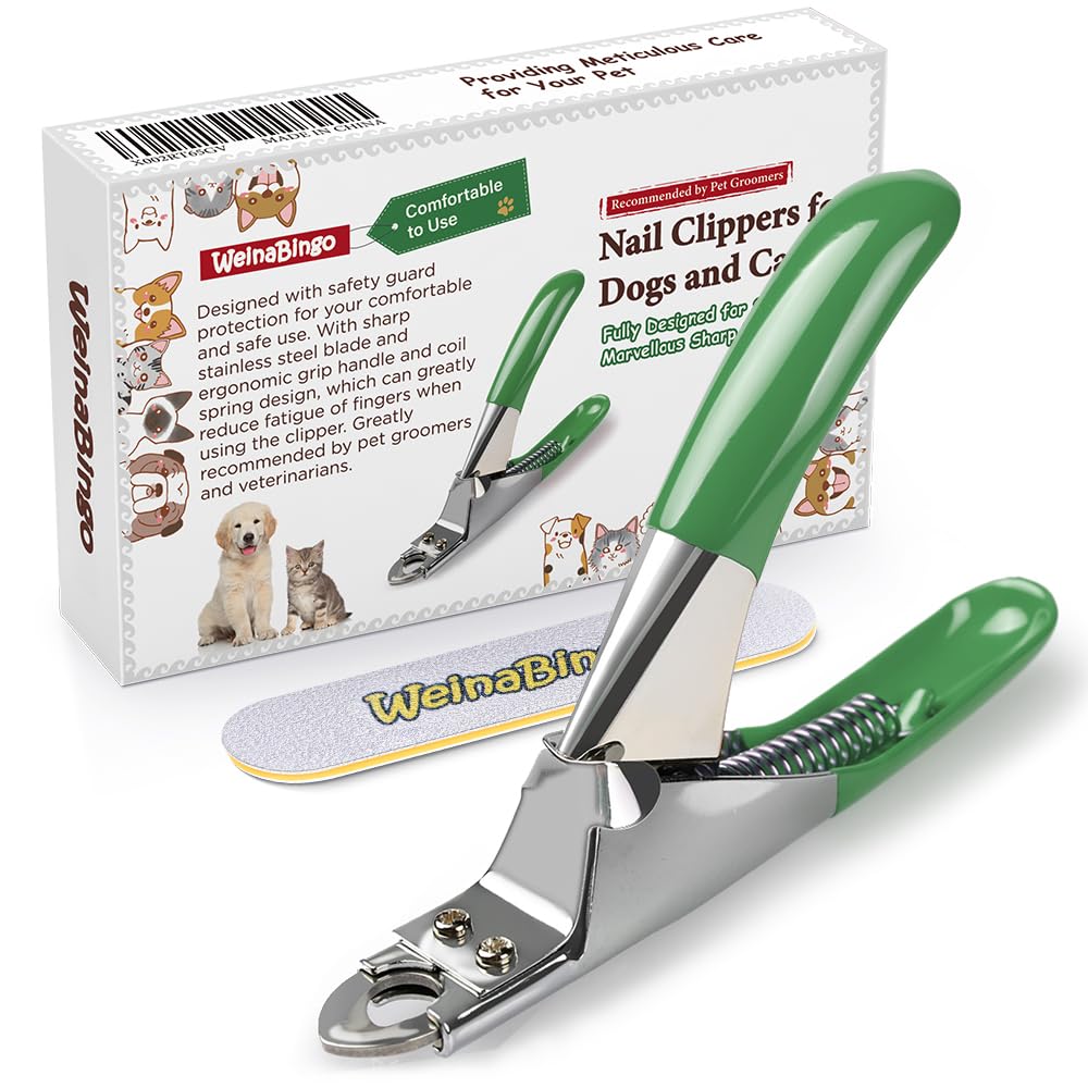 WeinaBingo cuchilla de acero inoxidable para uñas, corte preciso para perros y gatos