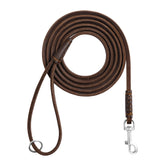 Wellbro correa de cuero genuino 6 ft delgada para perros pequeños y paseos confortables.