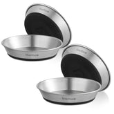Wellbro tazones para mascotas de acero inoxidable, duraderos y seguros para uso diario.