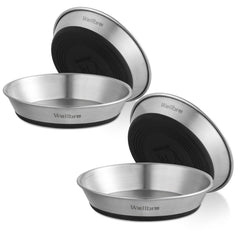 Wellbro tazones para mascotas de acero inoxidable, duraderos y seguros para uso diario.