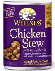 Wellness lata de pavo estofado sin granos para perros.