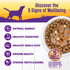 Wellness sin-cereales ciervo-salmon opción natural para perros adultos.