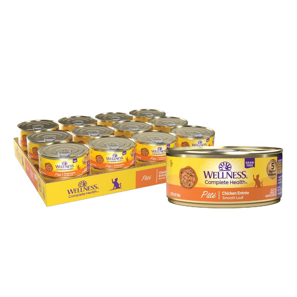 Wellness Pate Salud Completa para gato adulto con pollo, porción de lata 5.5 oz.