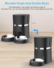 WellToBe Alimentador con dos cuencos para gatos y perros pequeños.