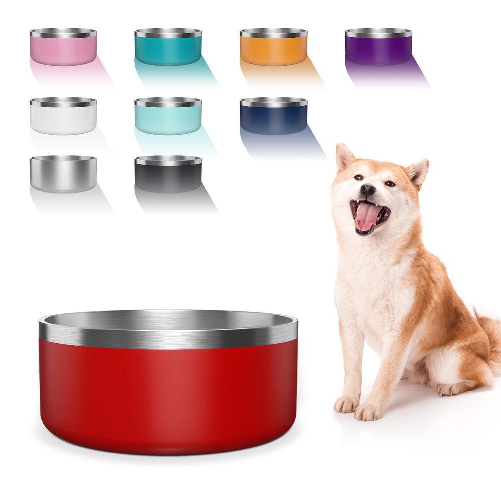 Tazón WENBOKMIN de acero inoxidable para agua y comida, duradero y apto para lavavajillas.